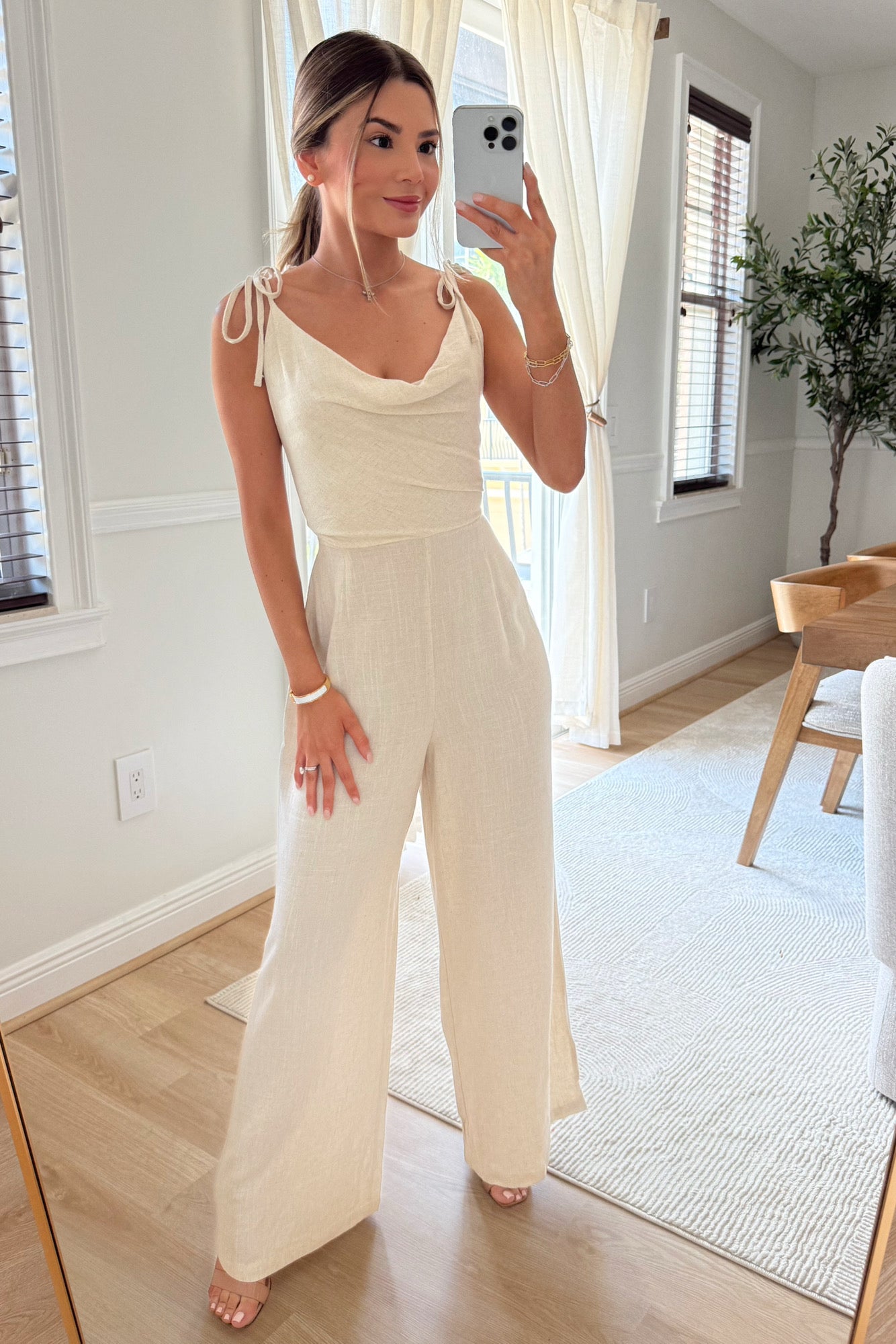 Michelle Linen Tie jumpsuit - Restock
