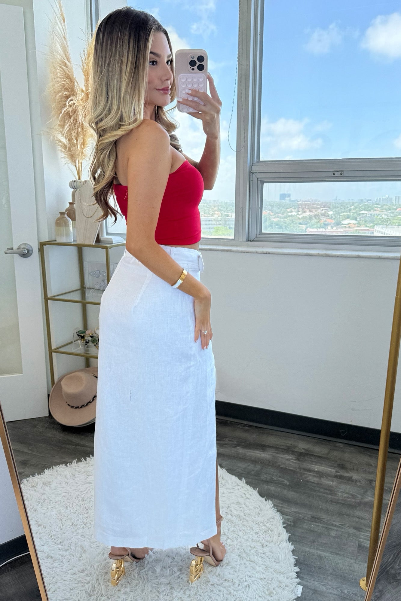 Alana Sculpt top - Red