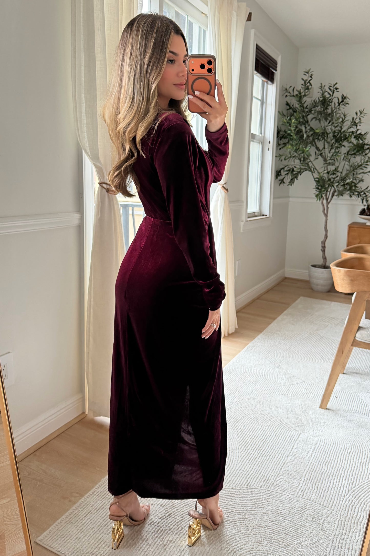 Limited-Time Sale Josephine Velvet dress - Wine