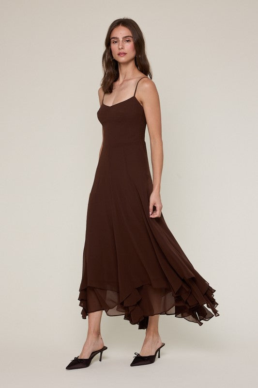 Cora Ruffle Midi dress