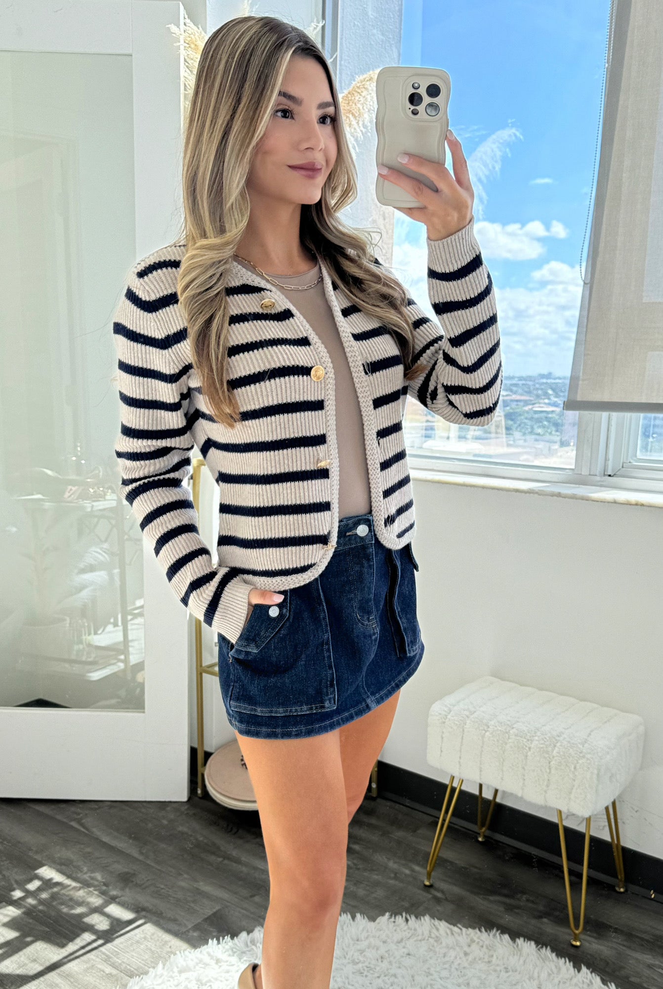 Hamptons Striped cardigan