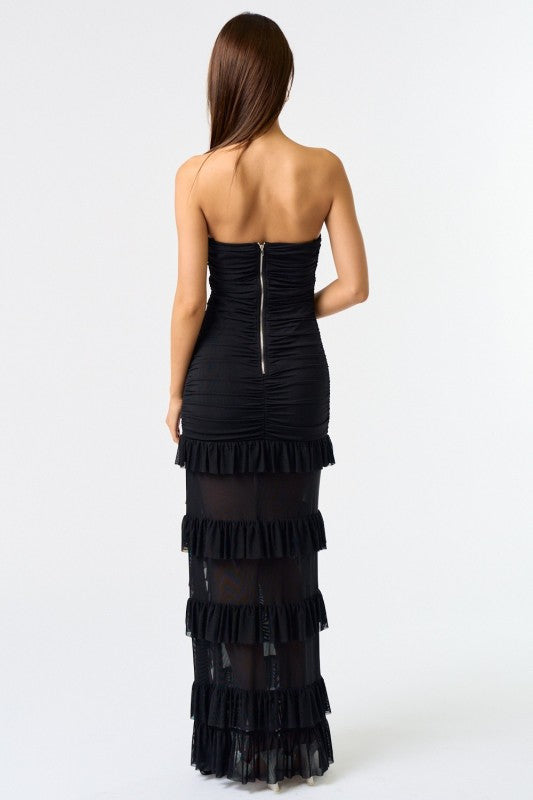 Camila Ruched gown - Black