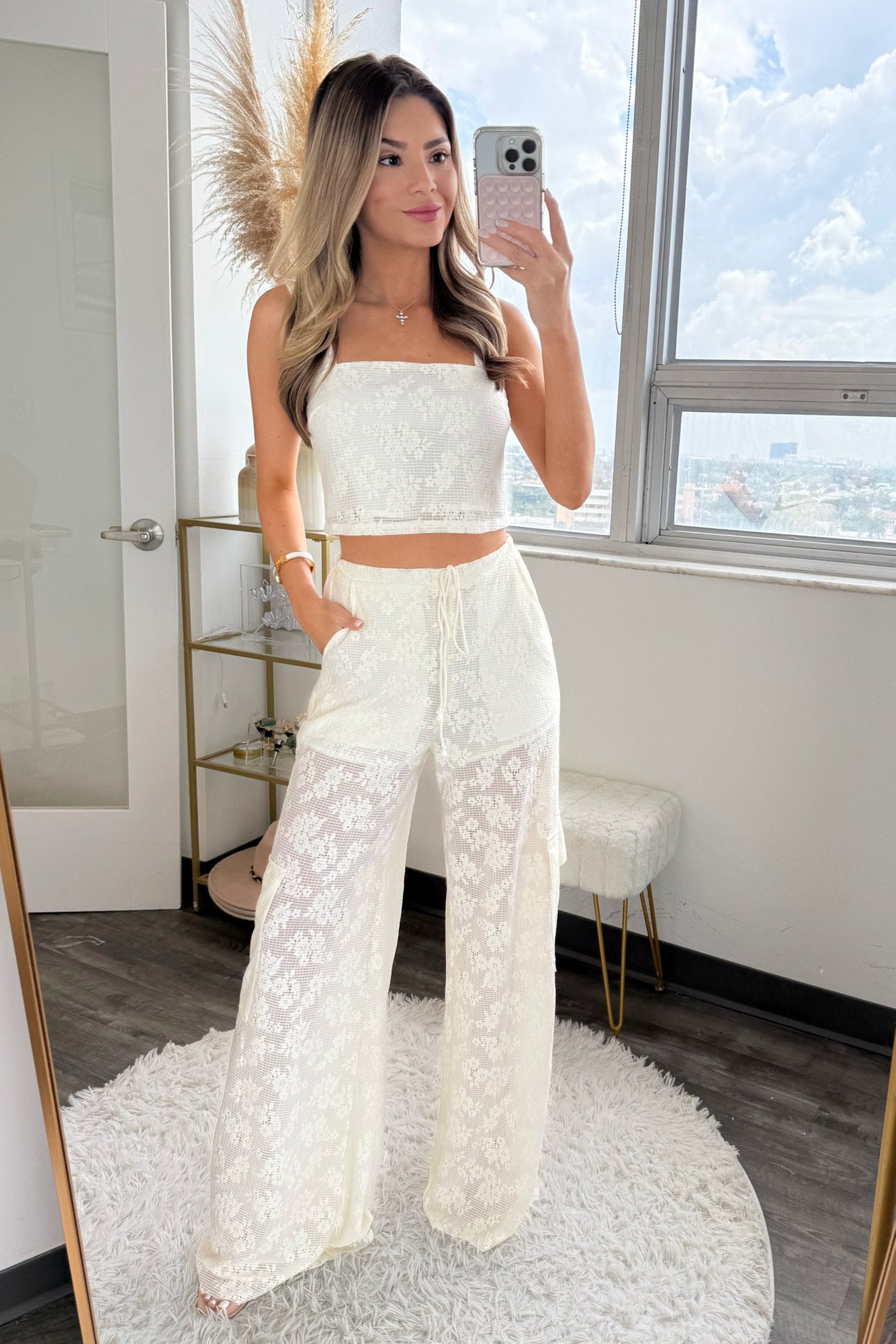 Tinsley Floral Lace crop