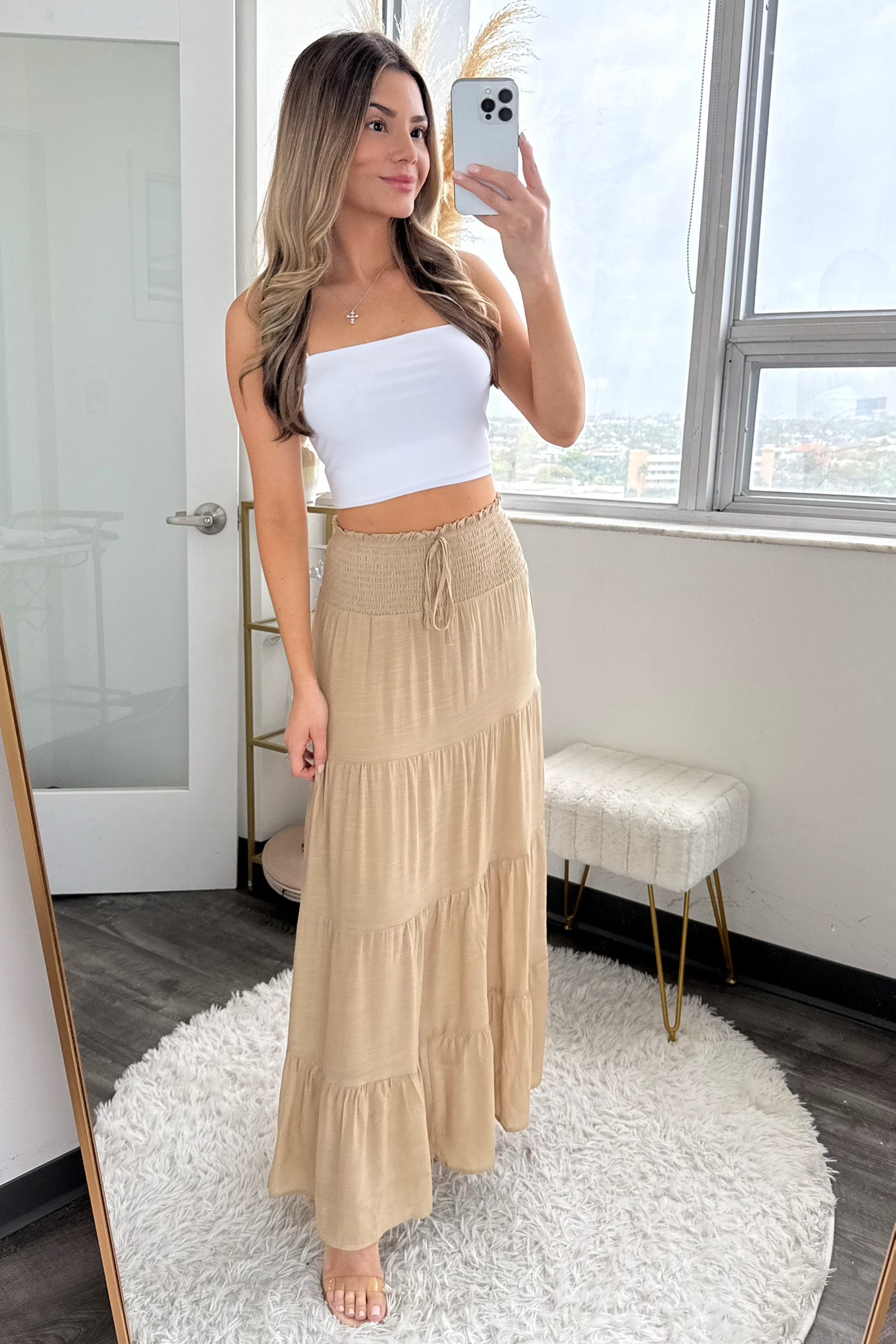 Harlow Smocked skirt