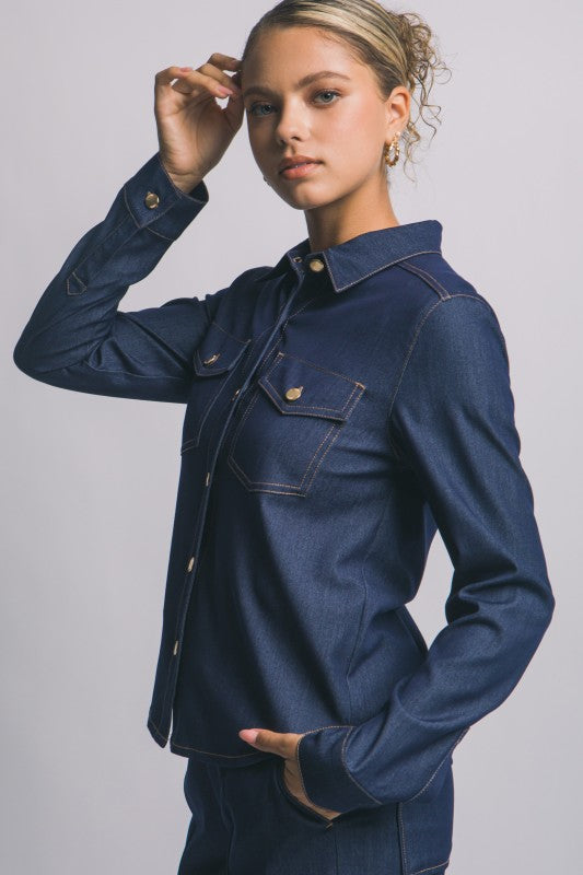 Victoria Tencel shacket