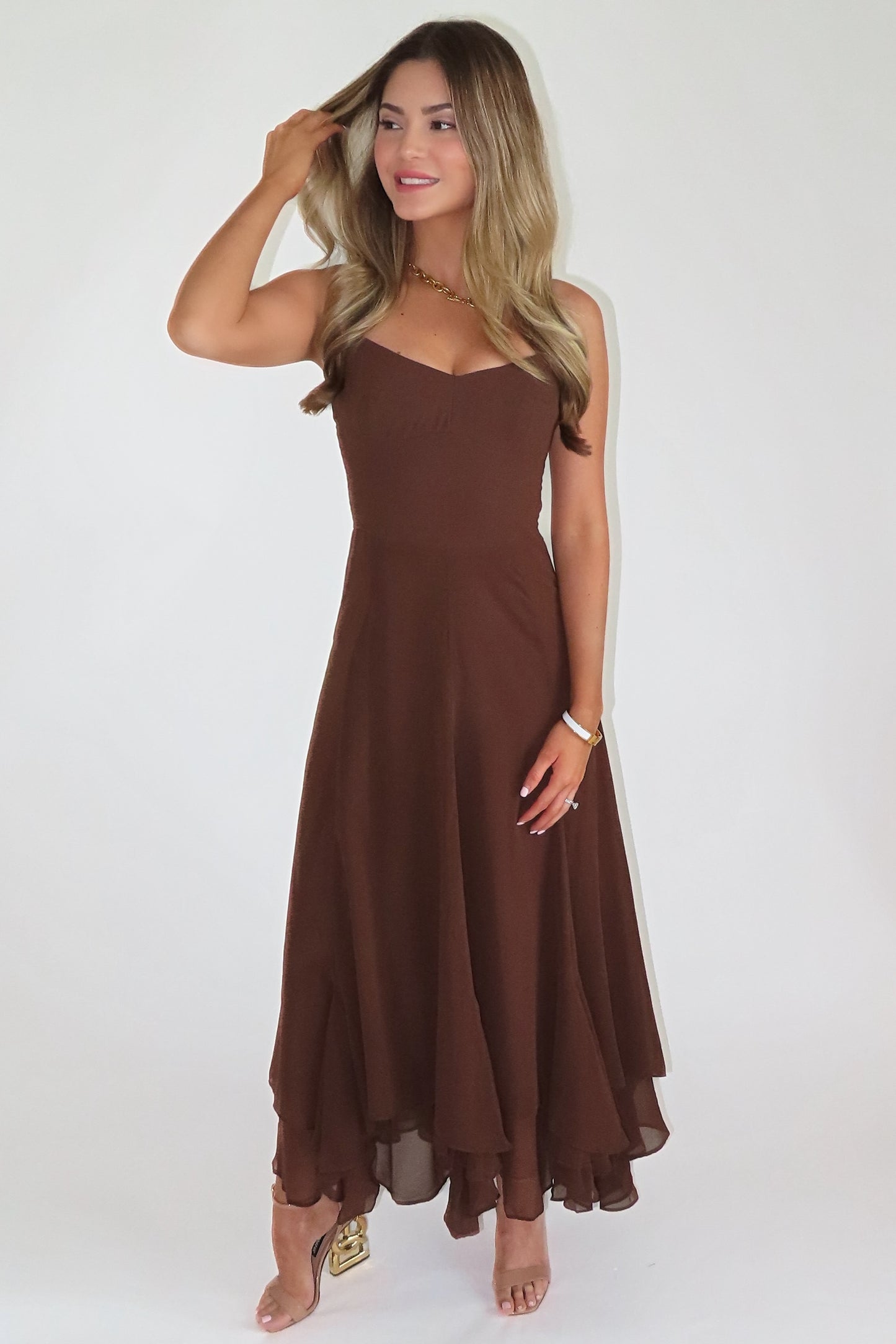 Cora Ruffle Midi dress