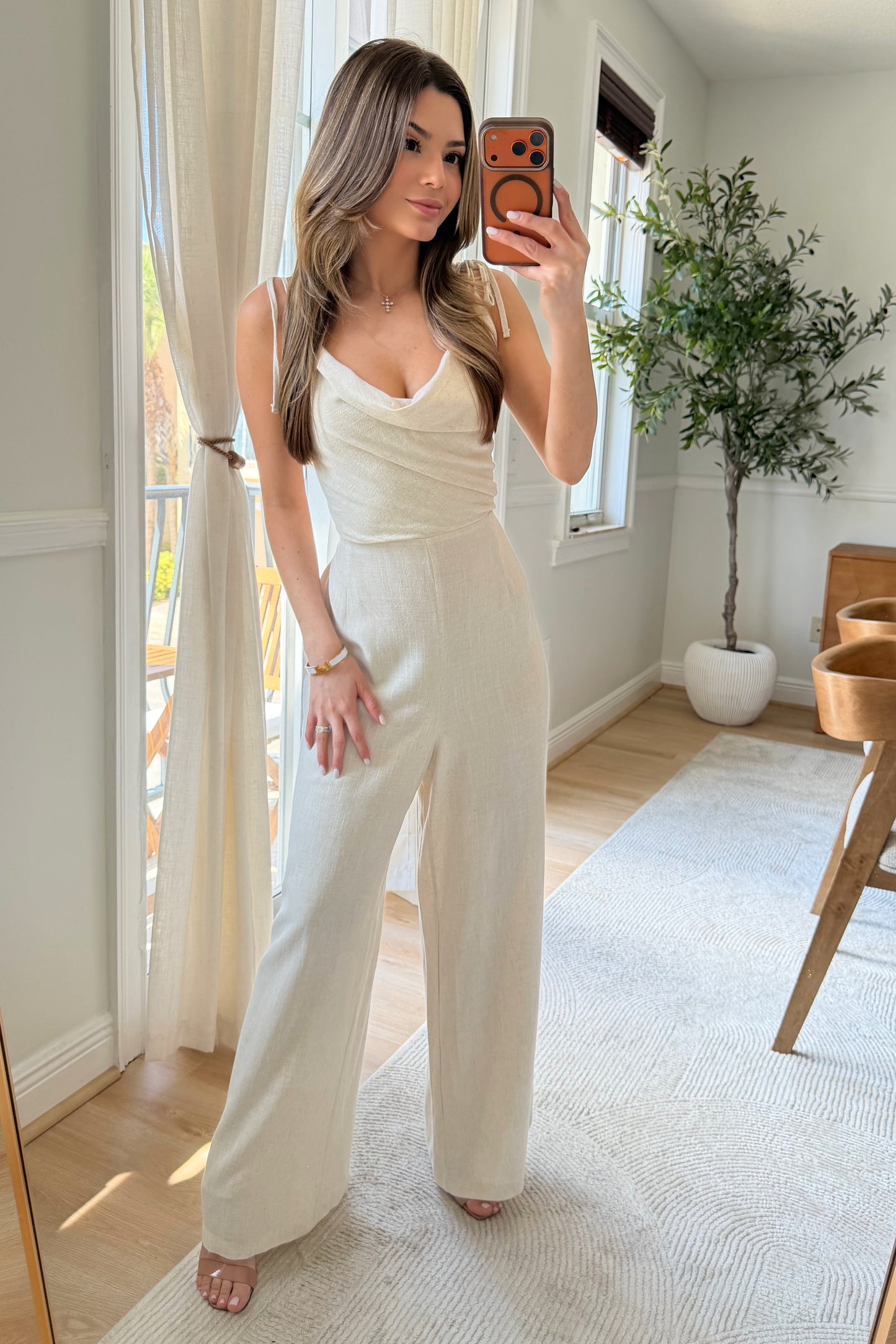 Melissa Linen Tie jumpsuit