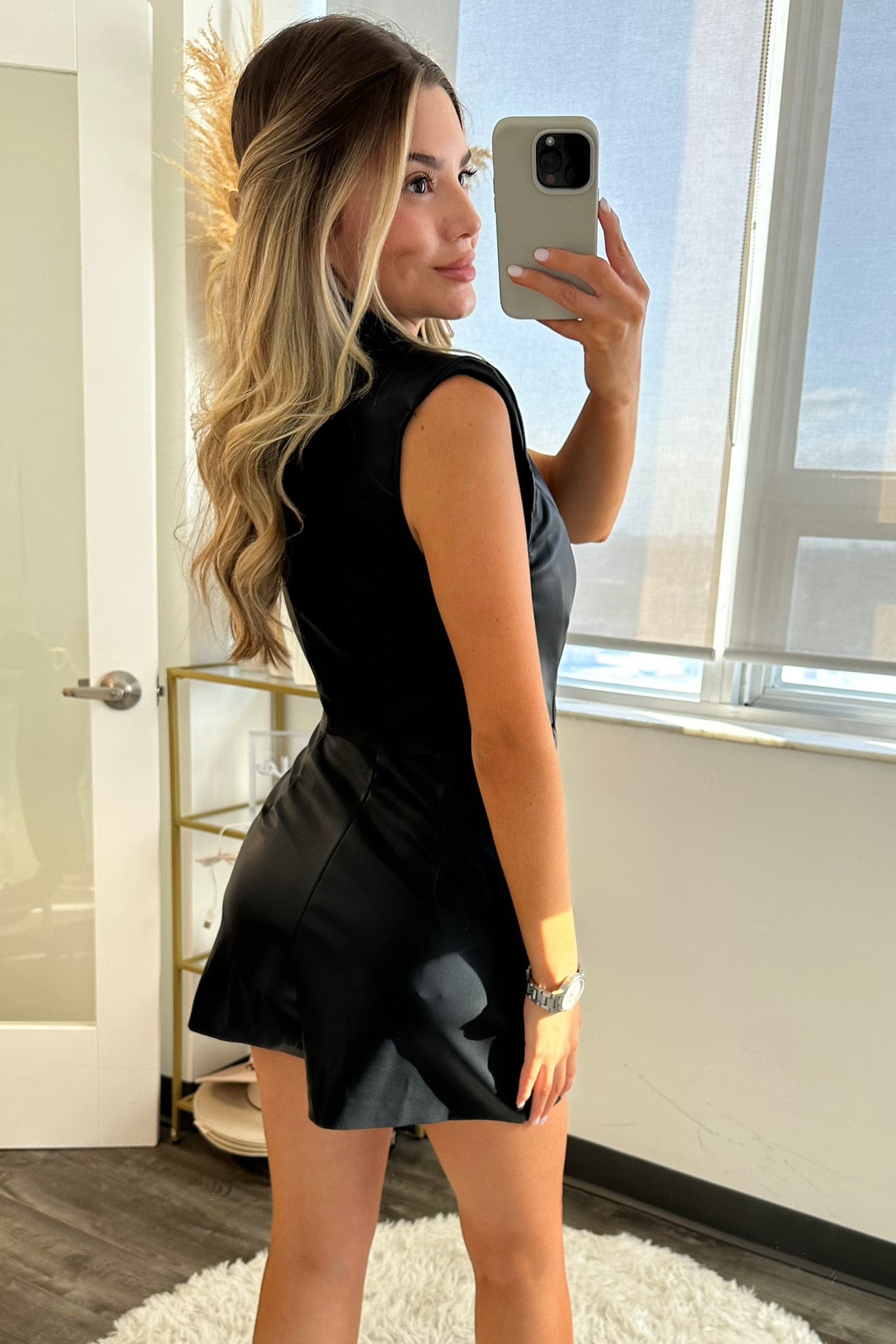 Soho Leather Blazer romper - Black