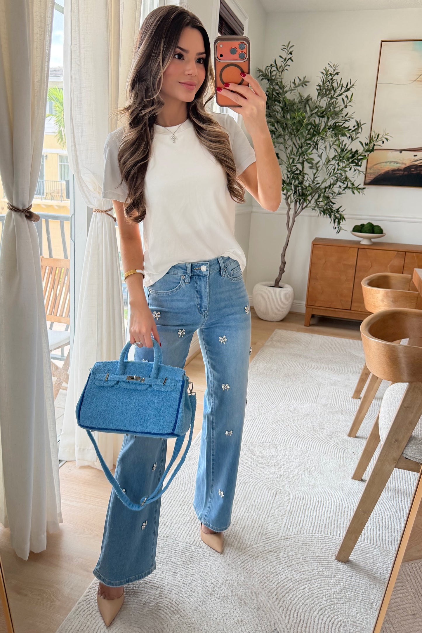 SOCIAL SUNDAZE TERRYCLOTH TOTE BABY BLUE SMALL