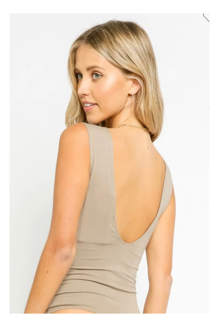 Lindsay Plunge Tank bodysuit ( White)