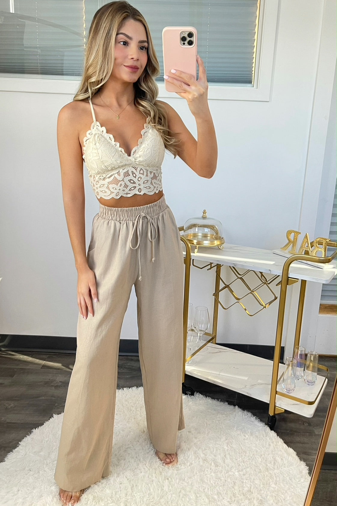 Aria Lace bralette - Taupe