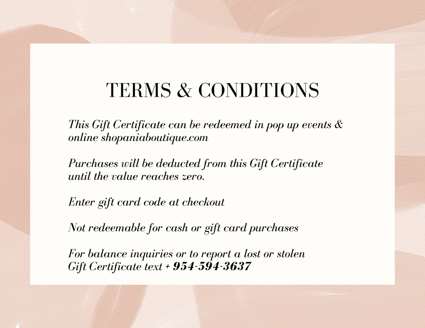 Ania Boutique Gift card