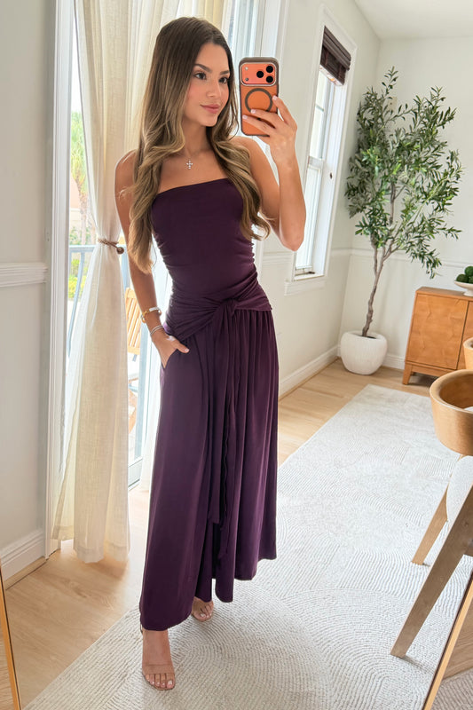 Odette Tie Maxi dress