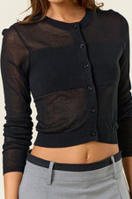 Alexa Color-block Sheer cardigan