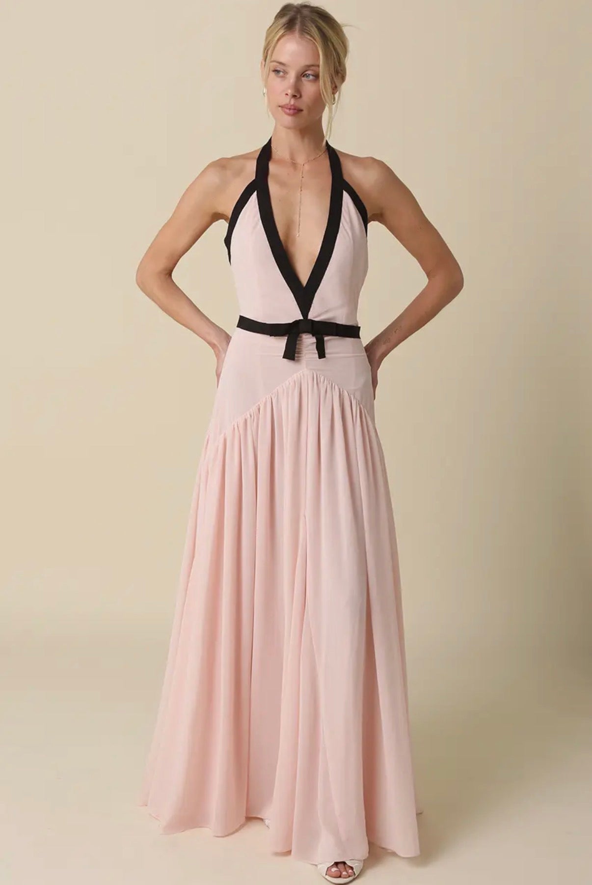 Evelyn Contrast Ribben dress