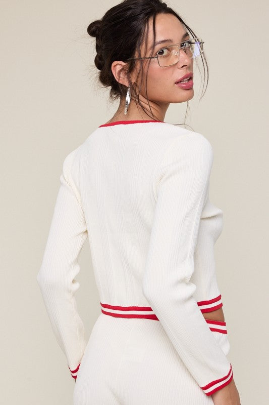 Imari Contrast Trim cardigan