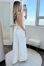Michelle Linen Tie jumpsuit