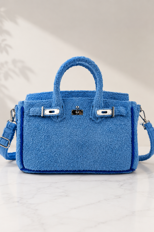 SOCIAL SUNDAZE TERRYCLOTH TOTE BABY BLUE SMALL