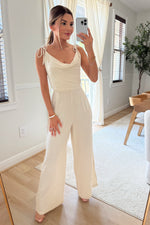 Michelle Linen Tie jumpsuit - Restock