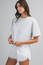 Lindsay Eyelet tee