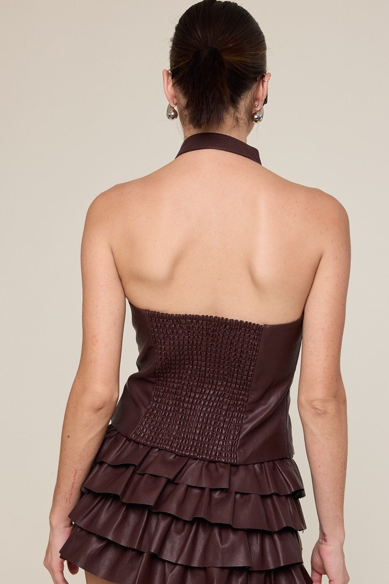 Misha Leather top Ania Boutique Misha Leather top Ania Boutique