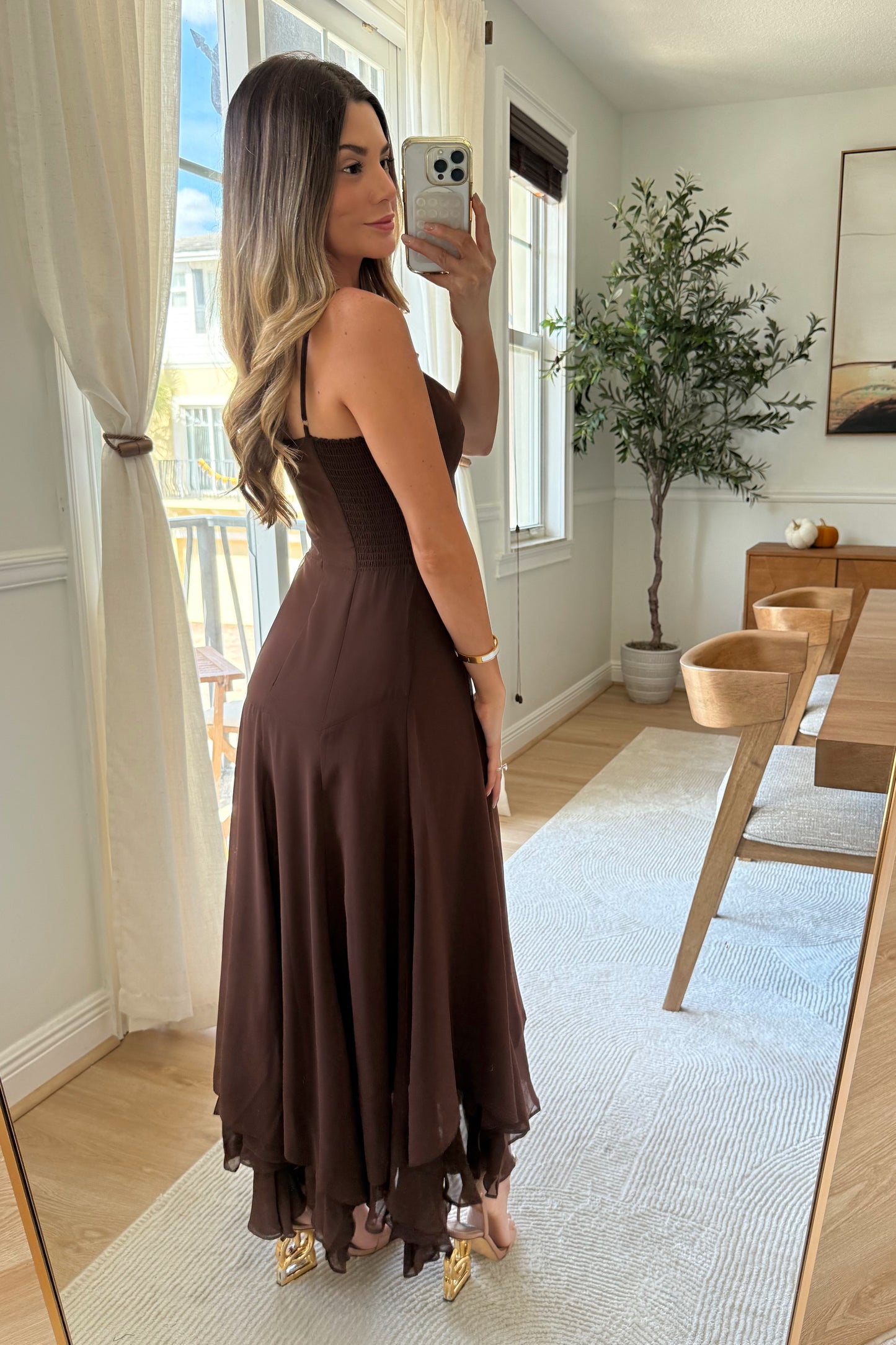 Cora Ruffle Midi dress - Restock