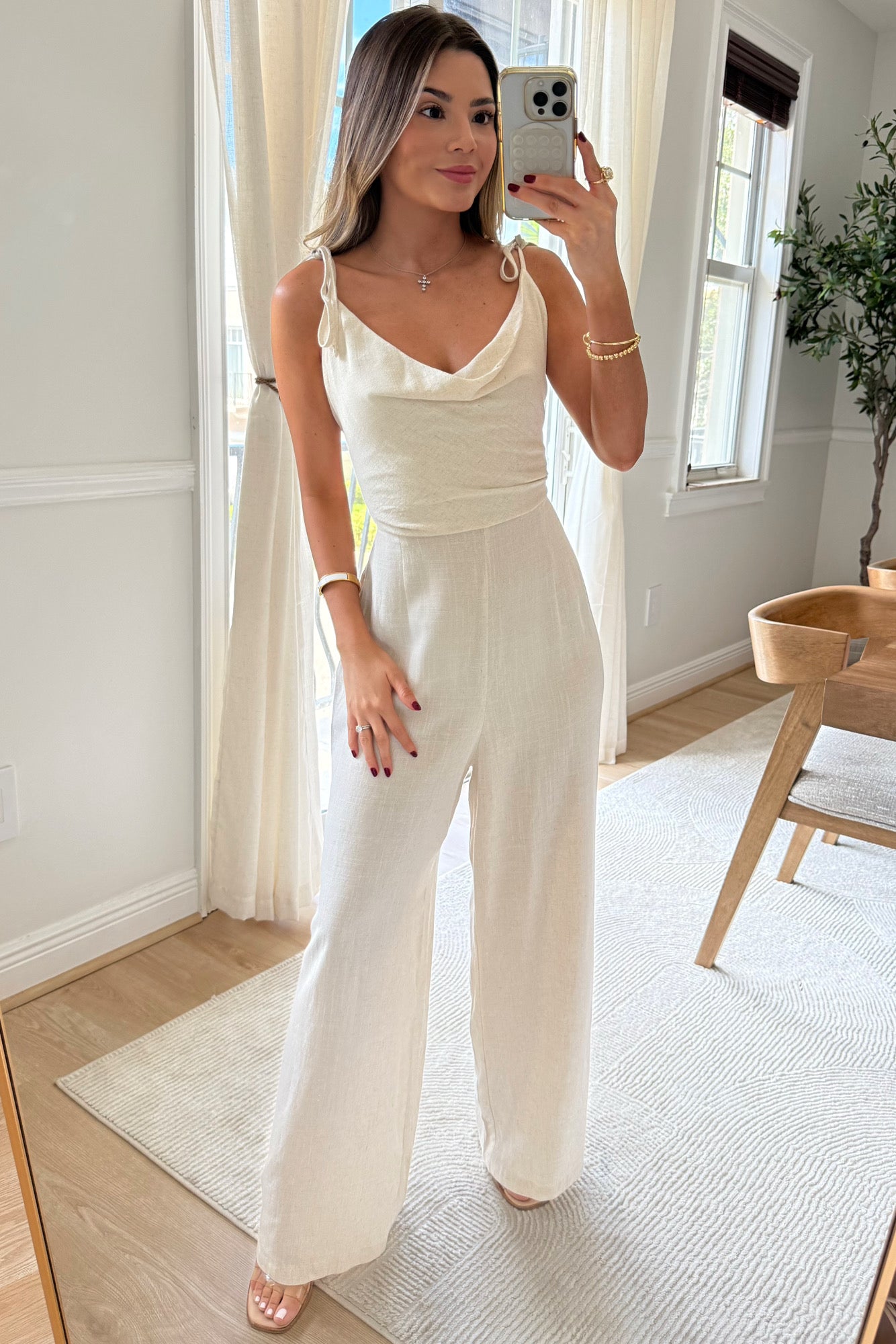 Michelle Linen Tie jumpsuit - Restock