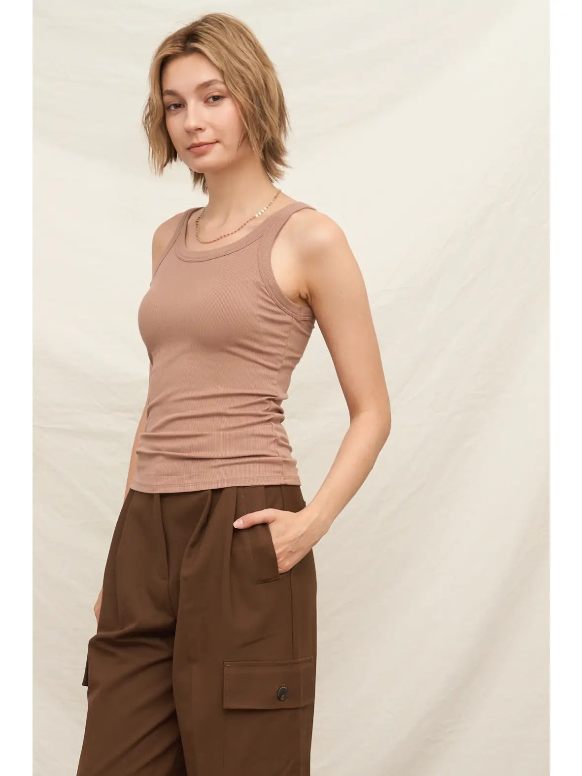 Kristen Built in Bra tank - Mocha
