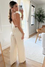 Michelle Linen Tie jumpsuit - Restock