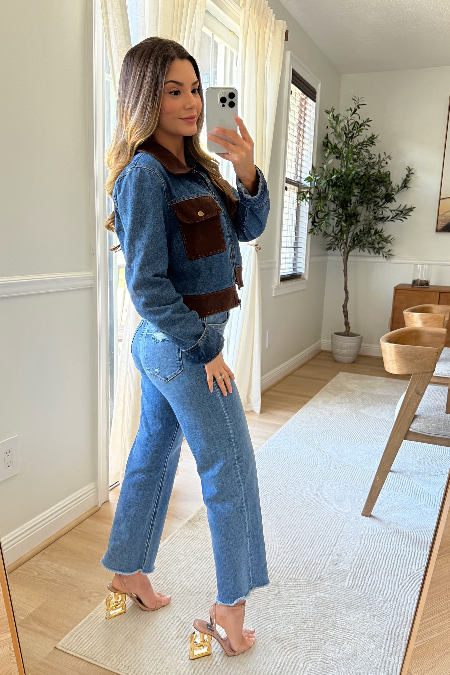 Kristen Denim & Suede jacket - Restock