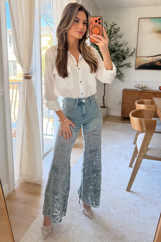 Gigi Rose lace jeans