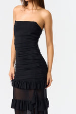 Camila Ruched gown - Black