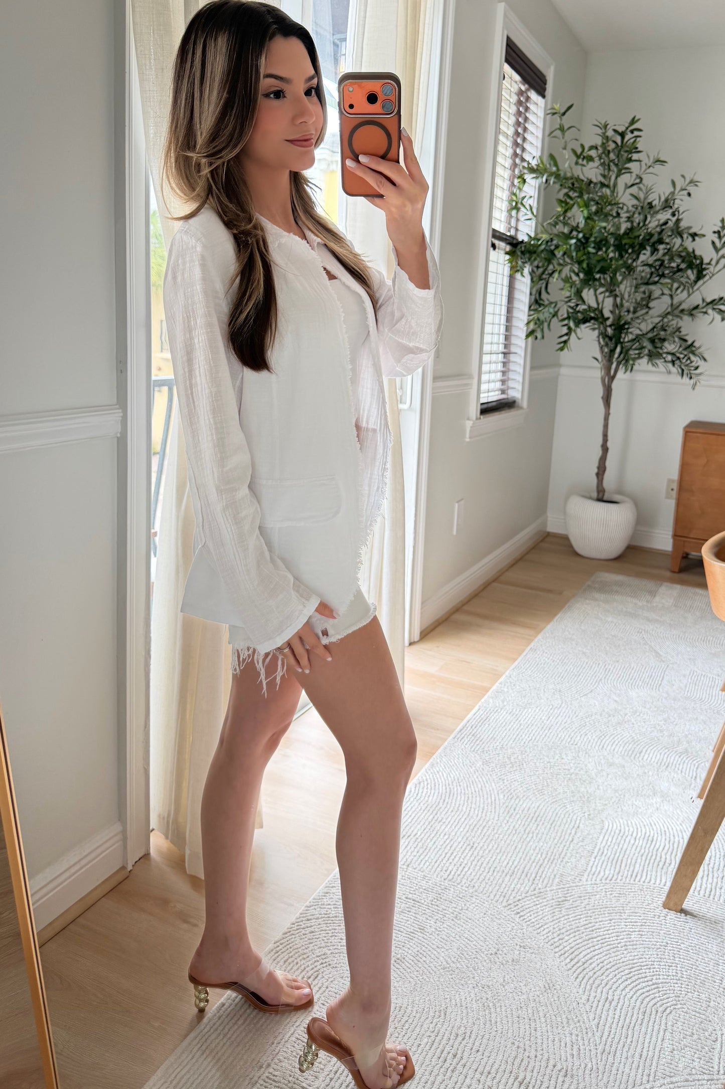 Eliza Frayed Light blazer -Restock