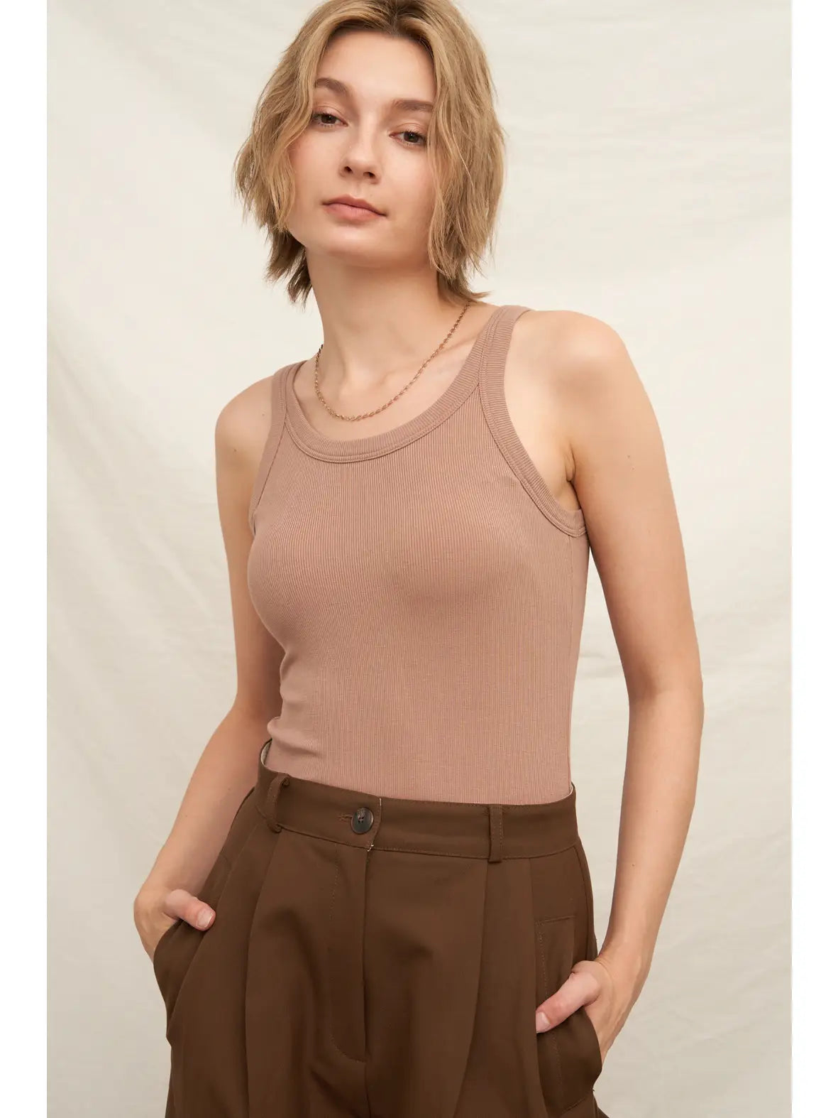Kristen Built in Bra tank - Mocha