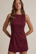 Merlot Suede dress with shorts