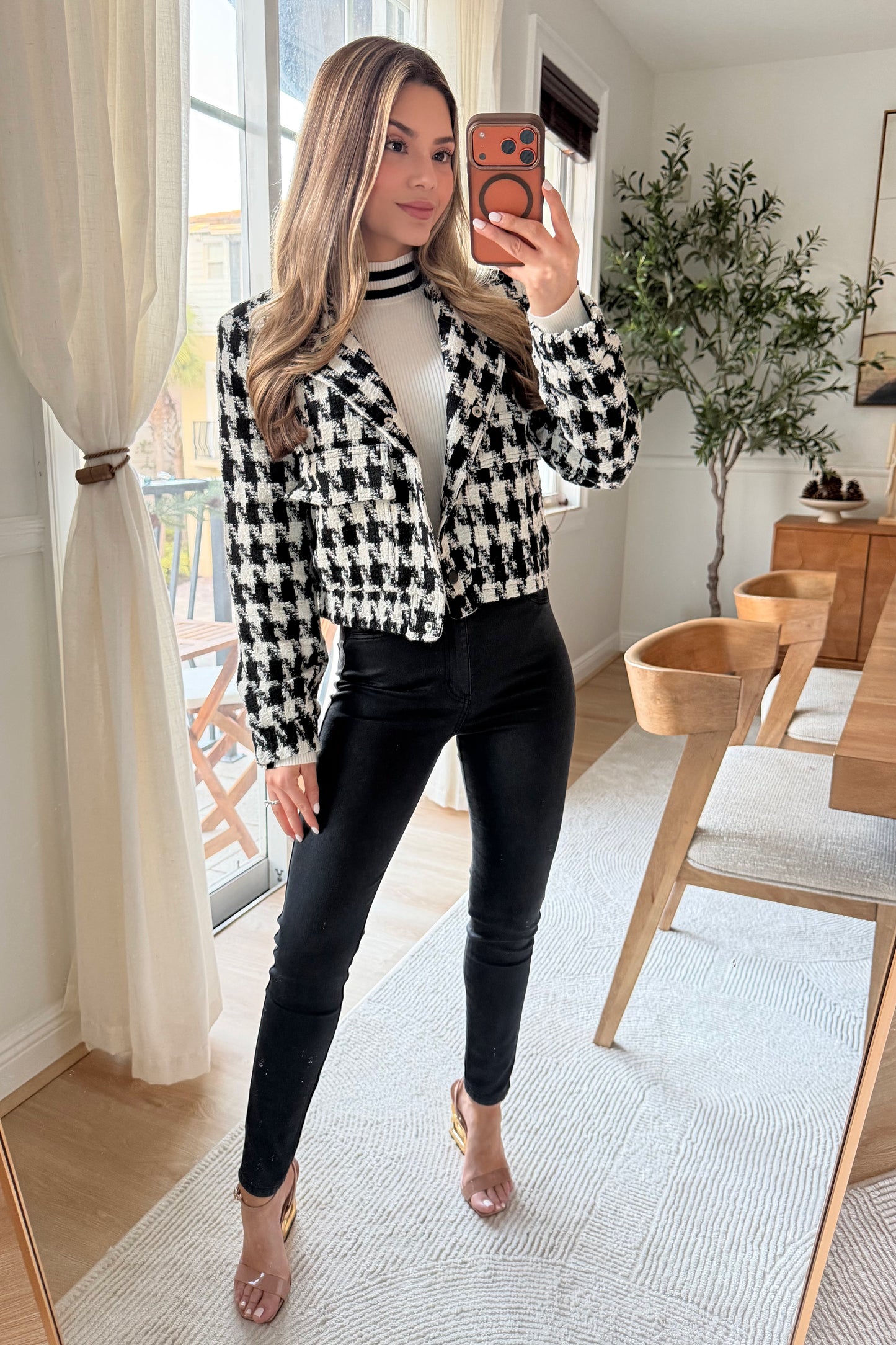 Blair Cropped Houndstooth Jacket