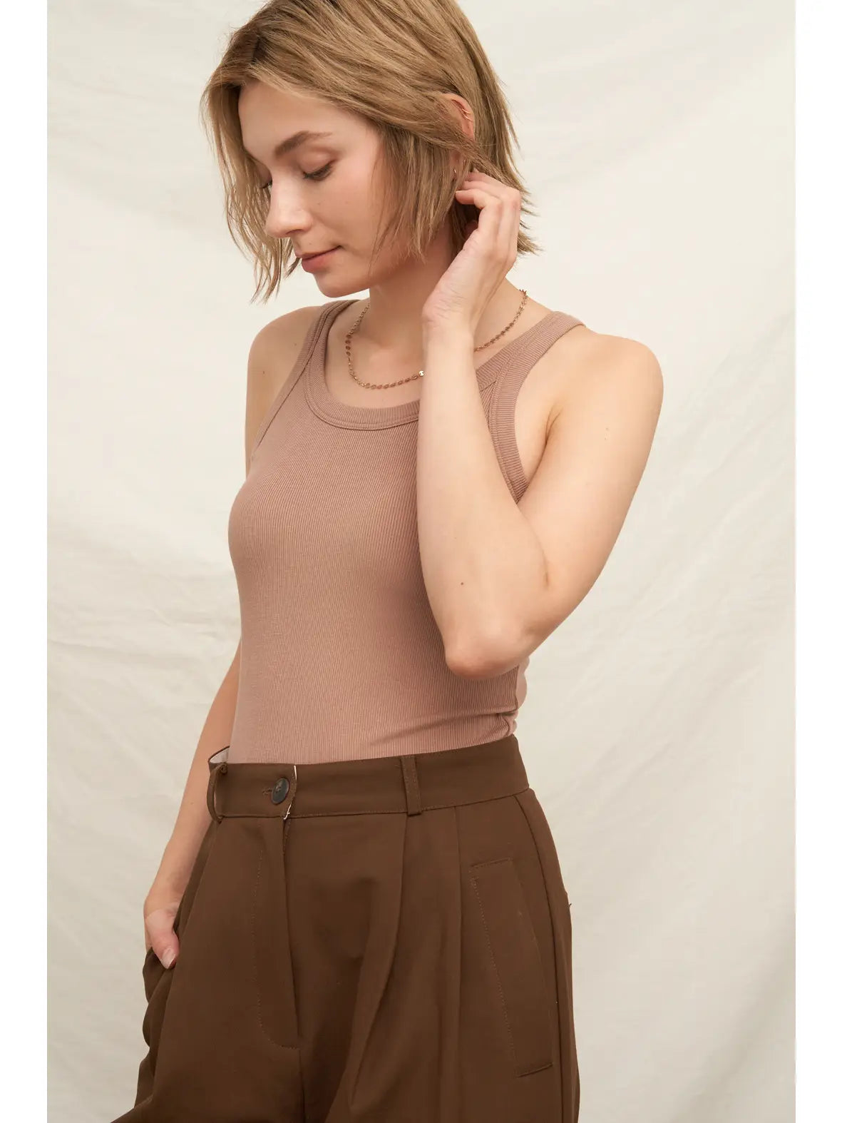 Kristen Built in Bra tank - Mocha