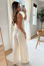 Michelle Linen Tie jumpsuit - Restock