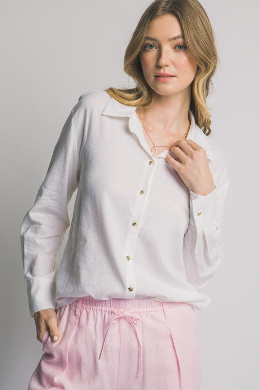 Melissa Linen Button down