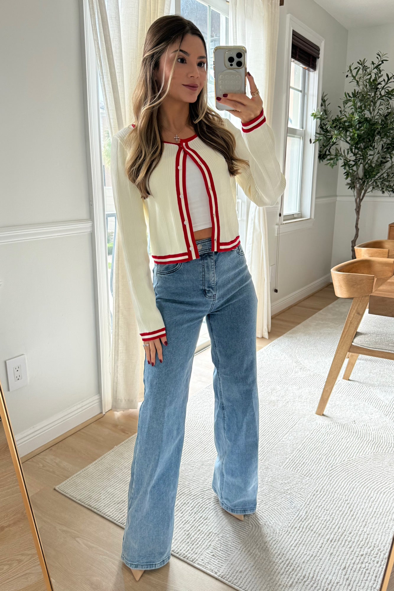 Imari Contrast Trim cardigan
