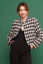 Blair Cropped Houndstooth Jacket