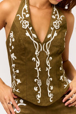 Kenzie Suede Top with lace back