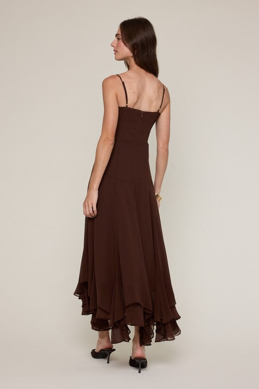 Cora Ruffle Midi dress
