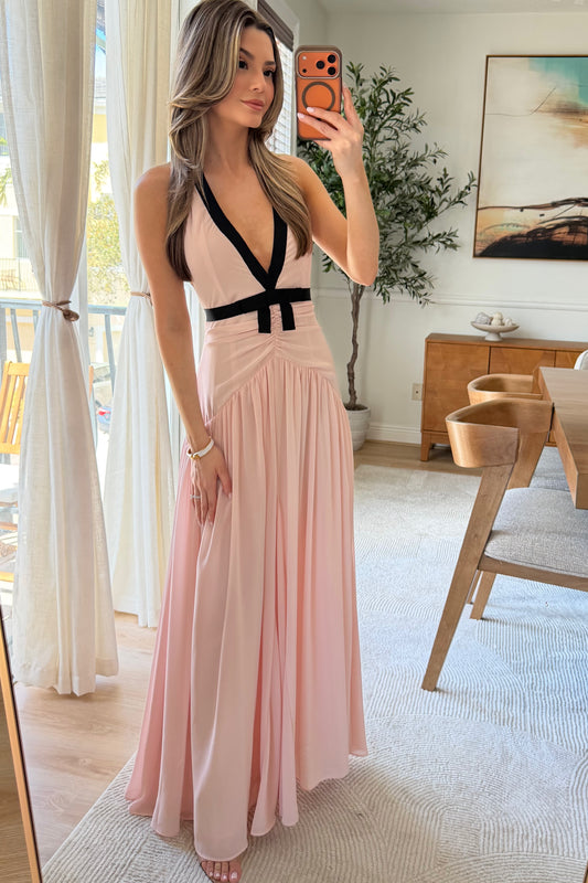 Evelyn Contrast Ribben dress