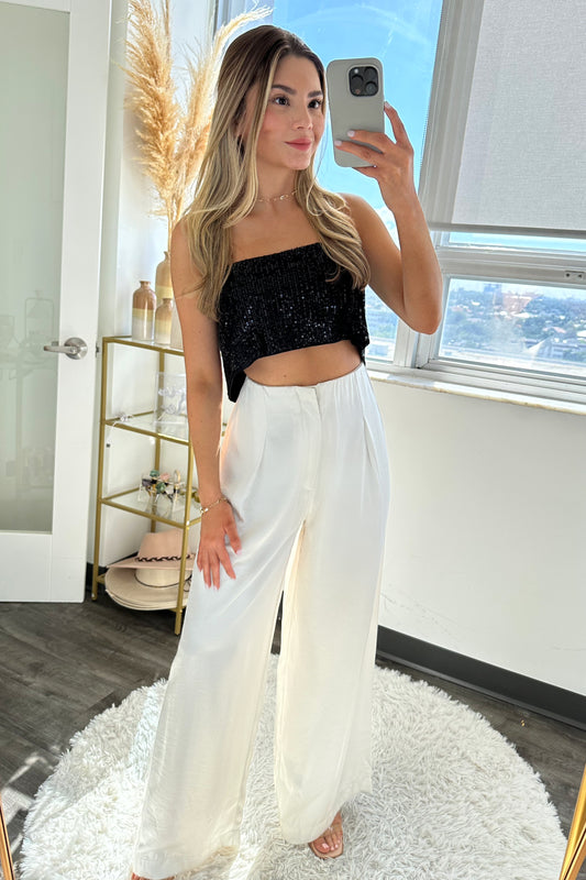 Luna Sequin crop