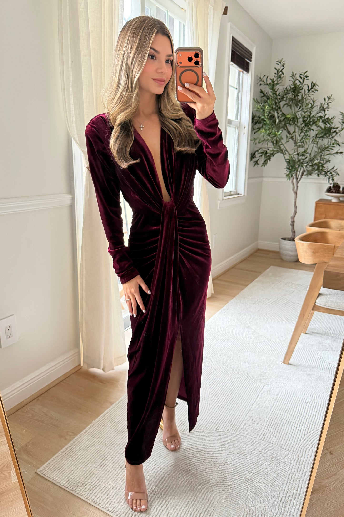 Limited-Time Sale Josephine Velvet dress - Wine