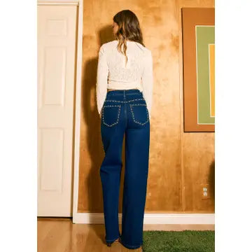 Noelle Studed denim