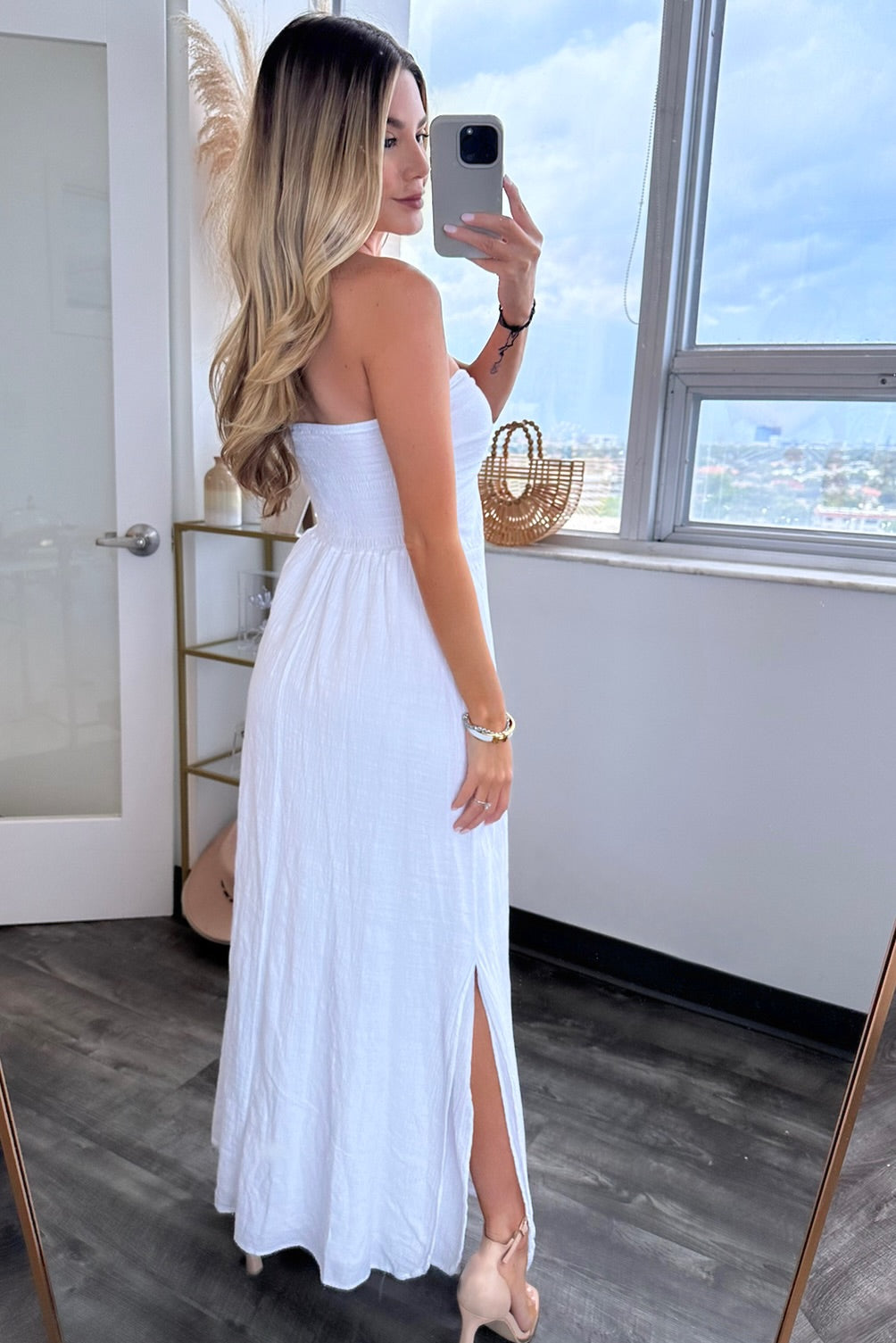 Tina Strapless dress - White