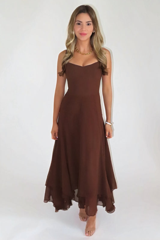 Cora Ruffle Midi dress