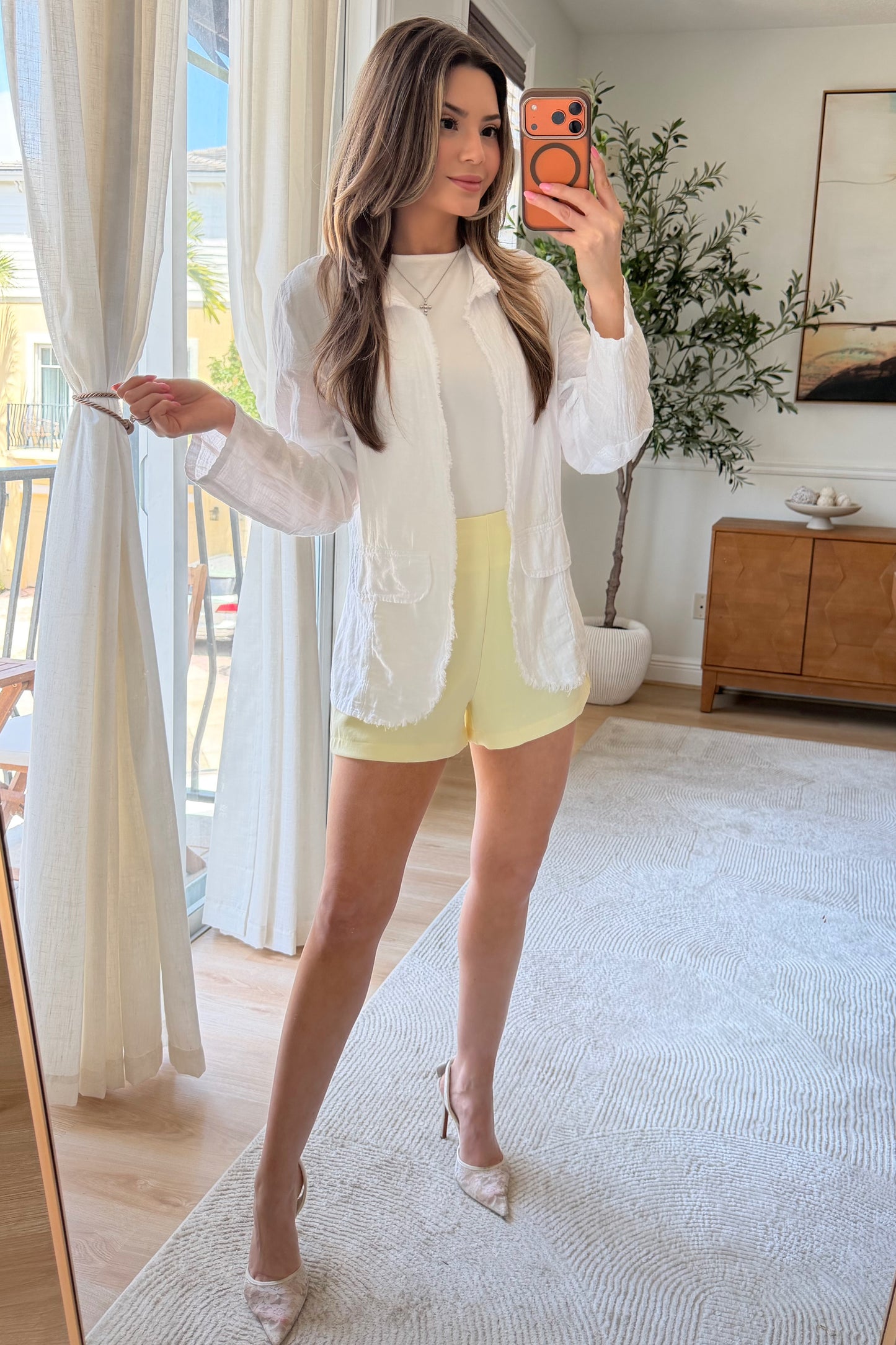Eliza Frayed Light blazer -Restock